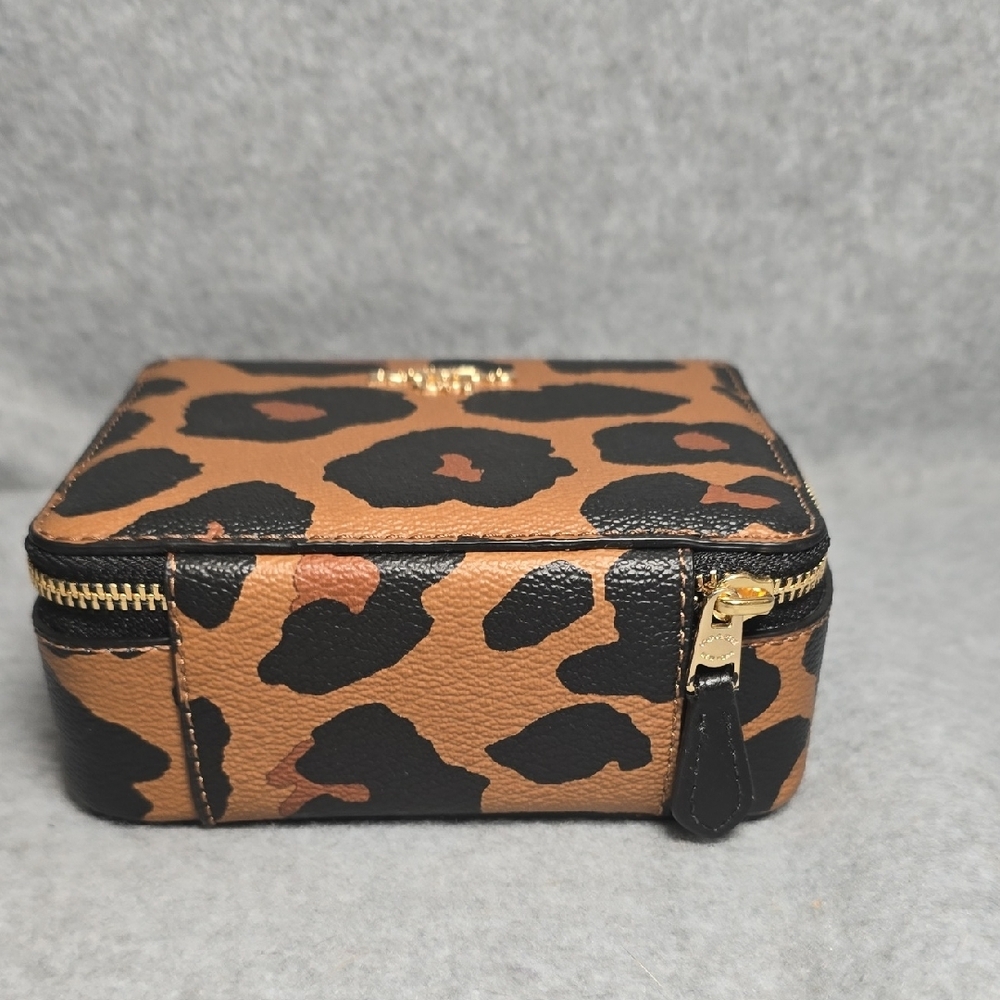 Coach Tan and Black Leopard Print Jewlry Box - Picture 5 of 11